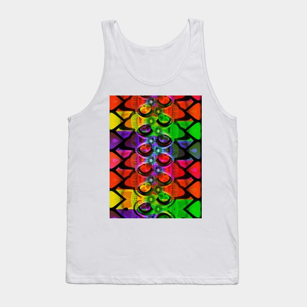 Brightly coloured abstract hearts Tank Top by pinkal